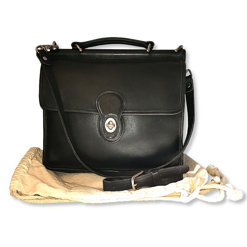 Vintage Black Leather Willis Bag 1999 No Fob Original Altered Strap 🎉